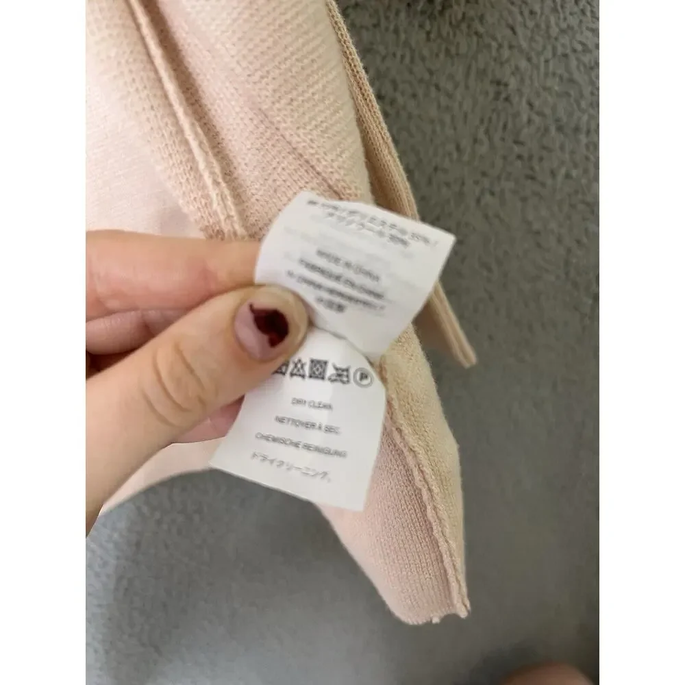 J. Crew Sophie Sweater Blazer XS Wool Open Pockets Blush Pink Cardigan Minimal - Picture 6 of 15